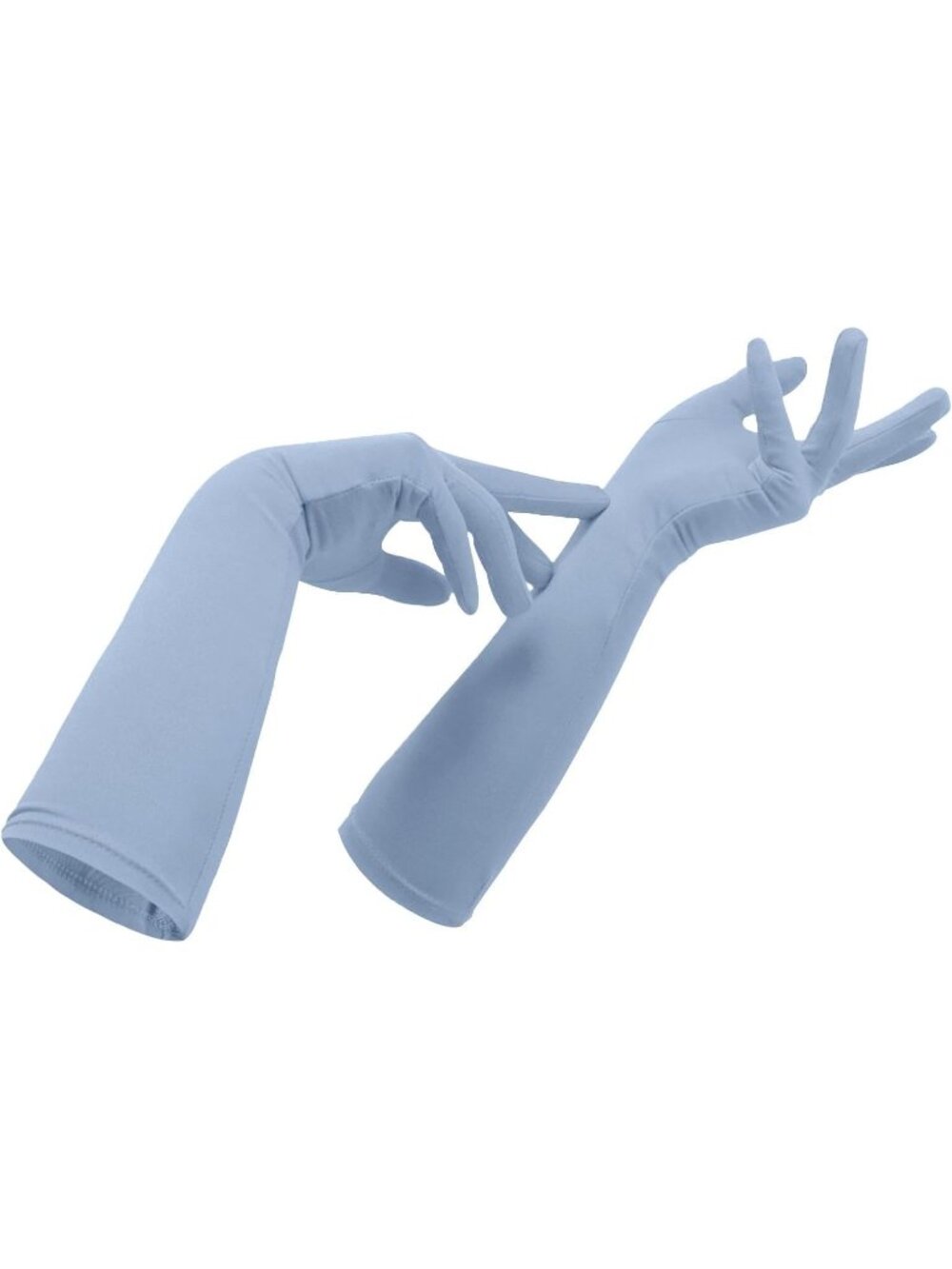 Women's  Light Blue Cosplay Halloween Costume Spandex Stretch Mid-Length Gloves